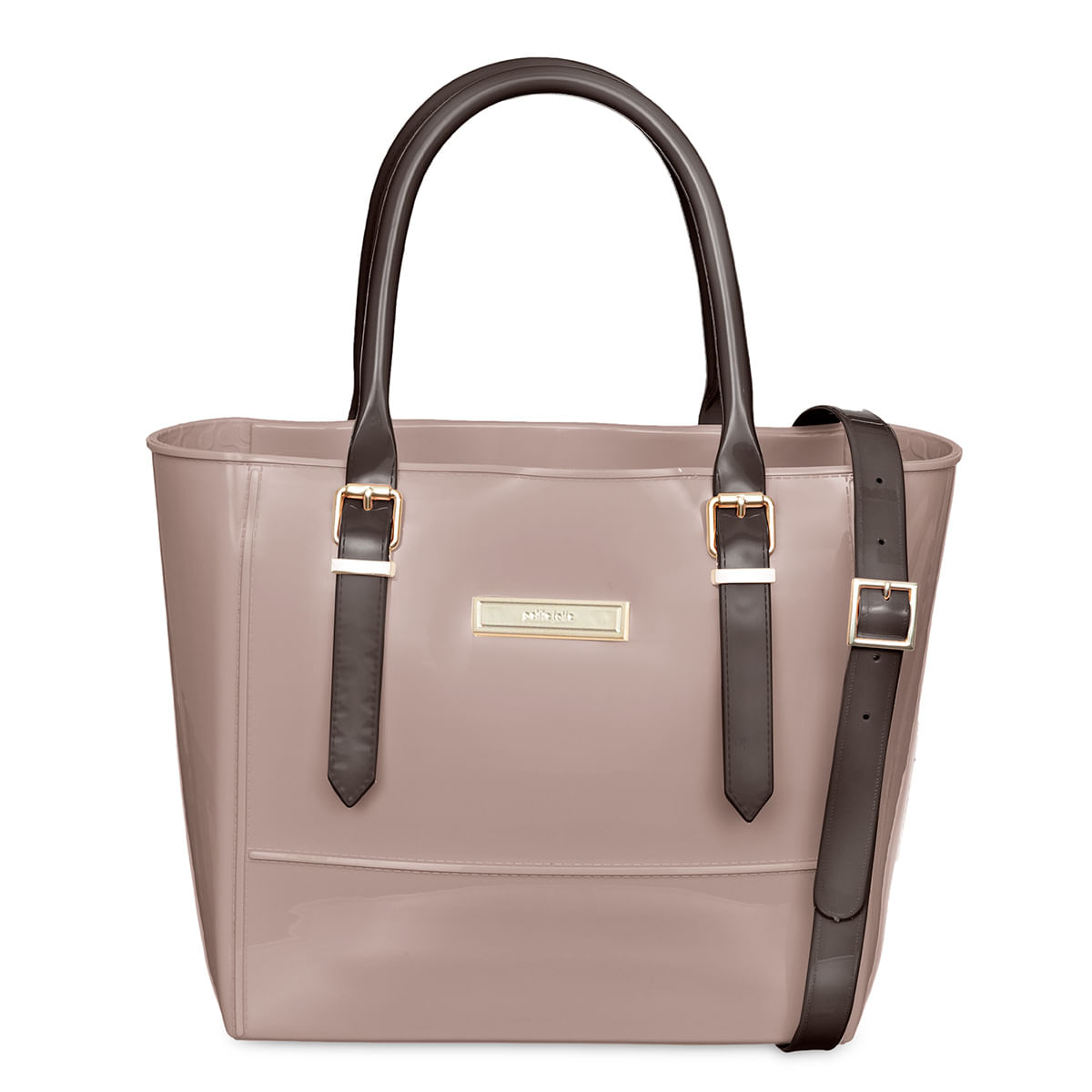 taupe leather bolsa