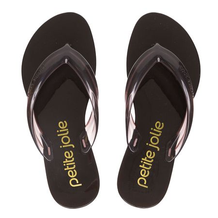 Chinelo Petite Jolie Bubbly Preto Translucido/Preto PJ7064 35