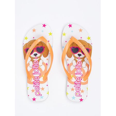 Chinelo Petite Jolie Coral/Sola Branco/Dog 6 PJ6969 39-0