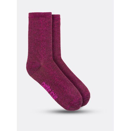 Meia Petite Jolie Casual Lurex Rosa PJ20185