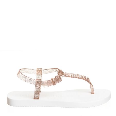 Sandália Petite Jolie Fresh Glitter Ouro/Branco PJ6919 39-0