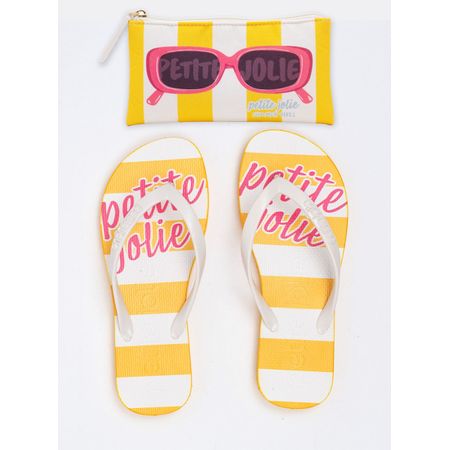Chinelo Petite Jolie Fresh White/Listra Amarela PJ7426 33-4