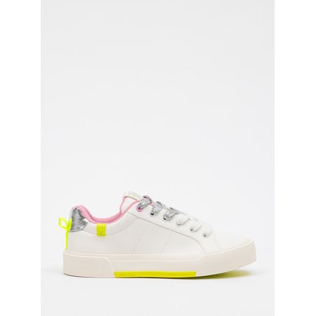 Tênis Petite Jolie Pump Branco/Sola Amarelo Neon PJ7535B 33-4