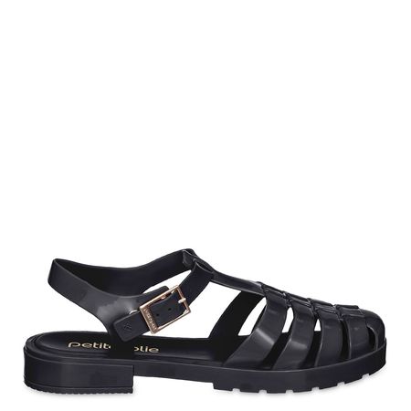 Sandália Petite Jolie Polly Preto/Preto/Ouro - PJ5595 35