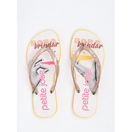 Chinelo Petite Jolie Fresh Glitter Ouro Light/Fun 6 PJ6969 37
