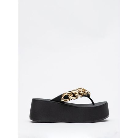 Chinelo Petite Jolie Plus II Preto/Ouro PJ7350II 33-4