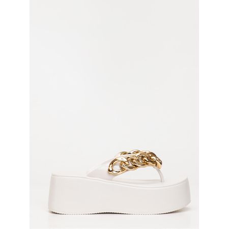 Chinelo Petite Jolie Plus II White/Ouro PJ7350II 33-4