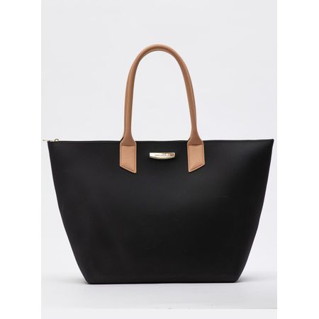 Bolsa Petite Jolie Big Shopping Preto/Doce De Leite PJ11275