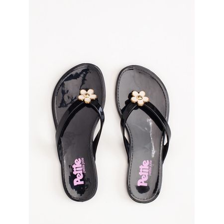 Chinelo Infantil Petite Jolie Lucky In Preto PJ7762IN 25