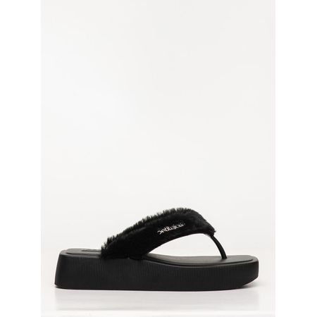 Chinelo Petite Jolie Hit Fur Preto PJ7708 33-4