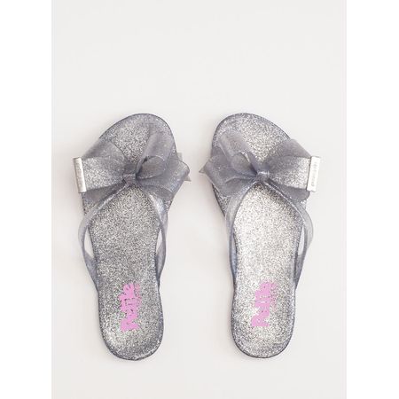 Chinelo Infantil Petite Jolie Lucky Glitter Prata PJ4533IN 25
