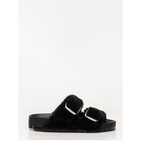 Chinelo Petite Jolie Lovin´ Flat Fur Preto PJ7720 33-4