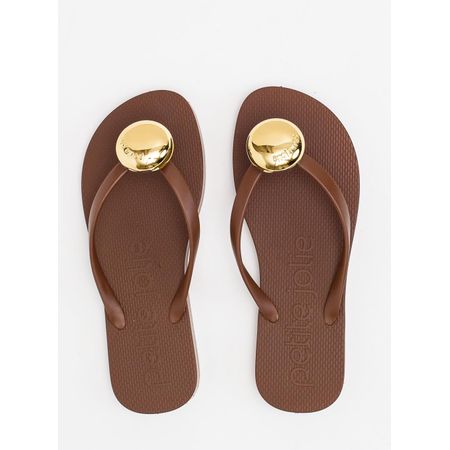 Chinelo Petite Jolie Fresh Chocolate/Ouro PJ7637 36