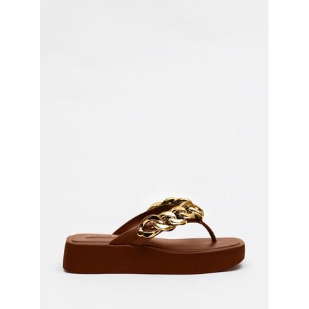 Chinelo Petite Jolie Hit Chocolate/Ouro PJ6515 33-4