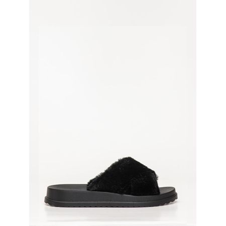 Chinelo Petite Jolie Smash Fur Preto PJ7709 33-4