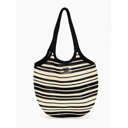Bolsa Petite Jolie Maiorca Crochê Preto/Creme PJ11380