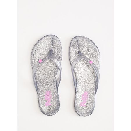 Chinelo Petite Jolie Lucky In Full Glitter Prata PJ4420IN 25